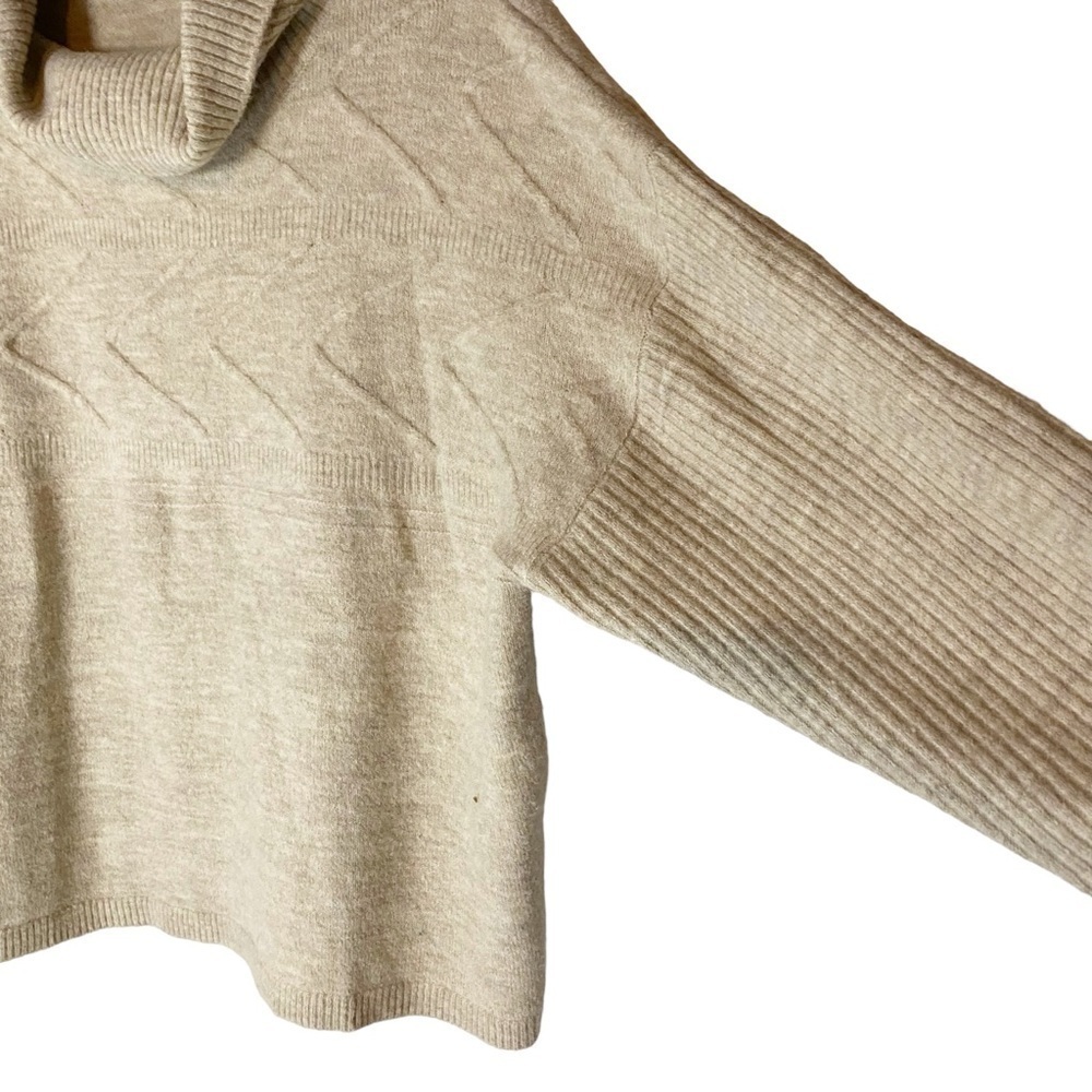 Esqualo Turtleneck Sweater Oatmeal Knit Large - Picture 3 of 8